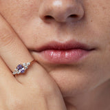 Iris design with Sapphire and Natural Diamonds