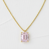 Star design Necklace with Emerald Cut Fancy Lab Diamond