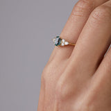 Iris design with Sapphire and Natural Diamonds