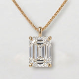 Star design Necklace with Emerald Cut Lab Diamond