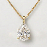 Star design Necklace with Pear Lab Diamond