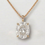 Star design Necklace with Oval Lab Diamond