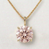 Star design Necklace with Round Cut Fancy Lab Diamond