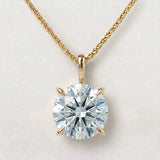 Star design Necklace with Round Cut Fancy Lab Diamond