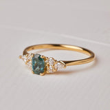 Iris design with Sapphire and Natural Diamonds