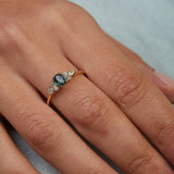 Iris design with Sapphire and Natural Diamonds