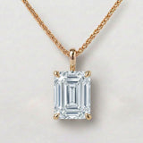 Star design Necklace with Emerald Cut Fancy Lab Diamond