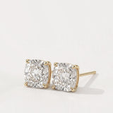 Star design Solitaire Earring with Cushion Lab Diamond