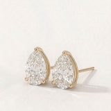 Star design Solitaire Earring with Pear Lab Diamond