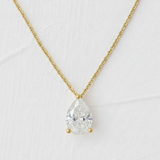Star design Necklace with Pear Lab Diamond