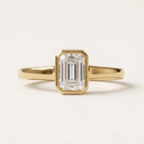 Thames design with emerald cut Lab Diamond