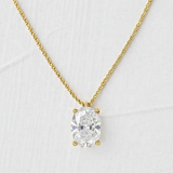 Star design Necklace with Oval Lab Diamond
