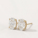 Star design Solitaire Earring with Oval Lab Diamond