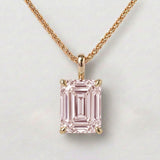 Star design Necklace with Emerald Cut Fancy Lab Diamond
