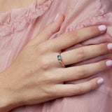 Cornflower design with Sapphire and Natural Diamonds