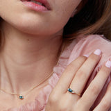 Cornflower design with Sapphire and Natural Diamonds