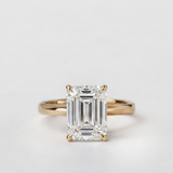 Basil design with emerald cut Lab Diamond