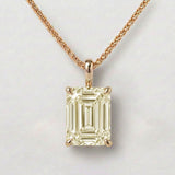 Star design Necklace with Emerald Cut Fancy Lab Diamond