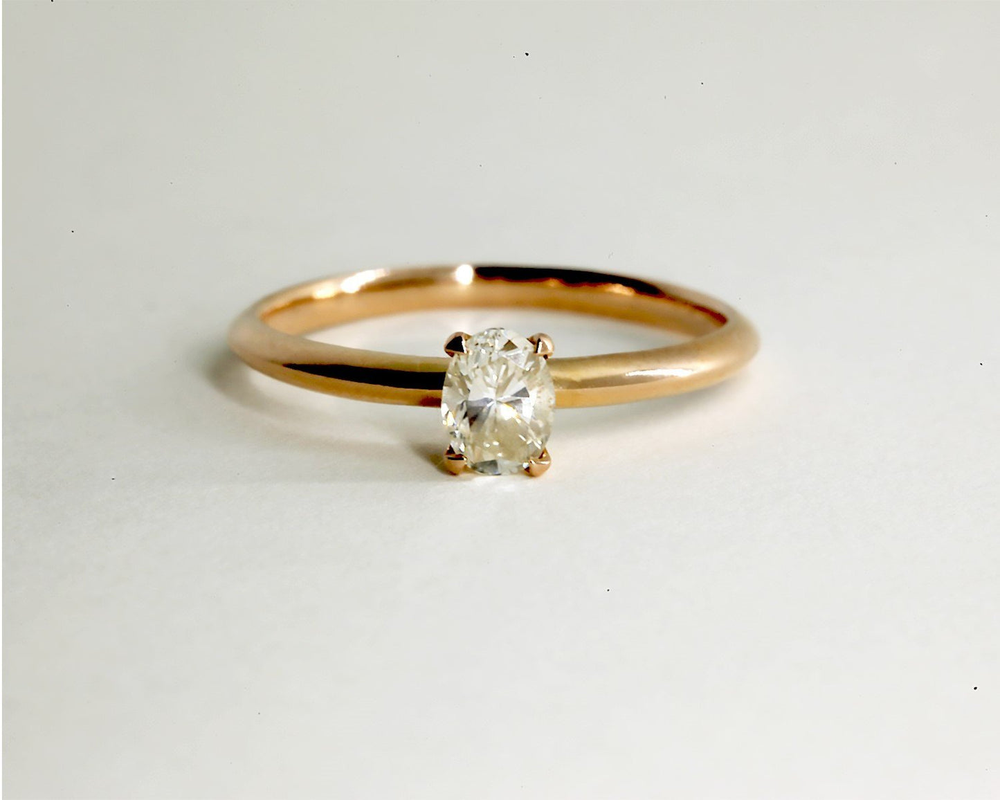 Nurit ring with an oval laboratory diamond 0.40-1.00 carat