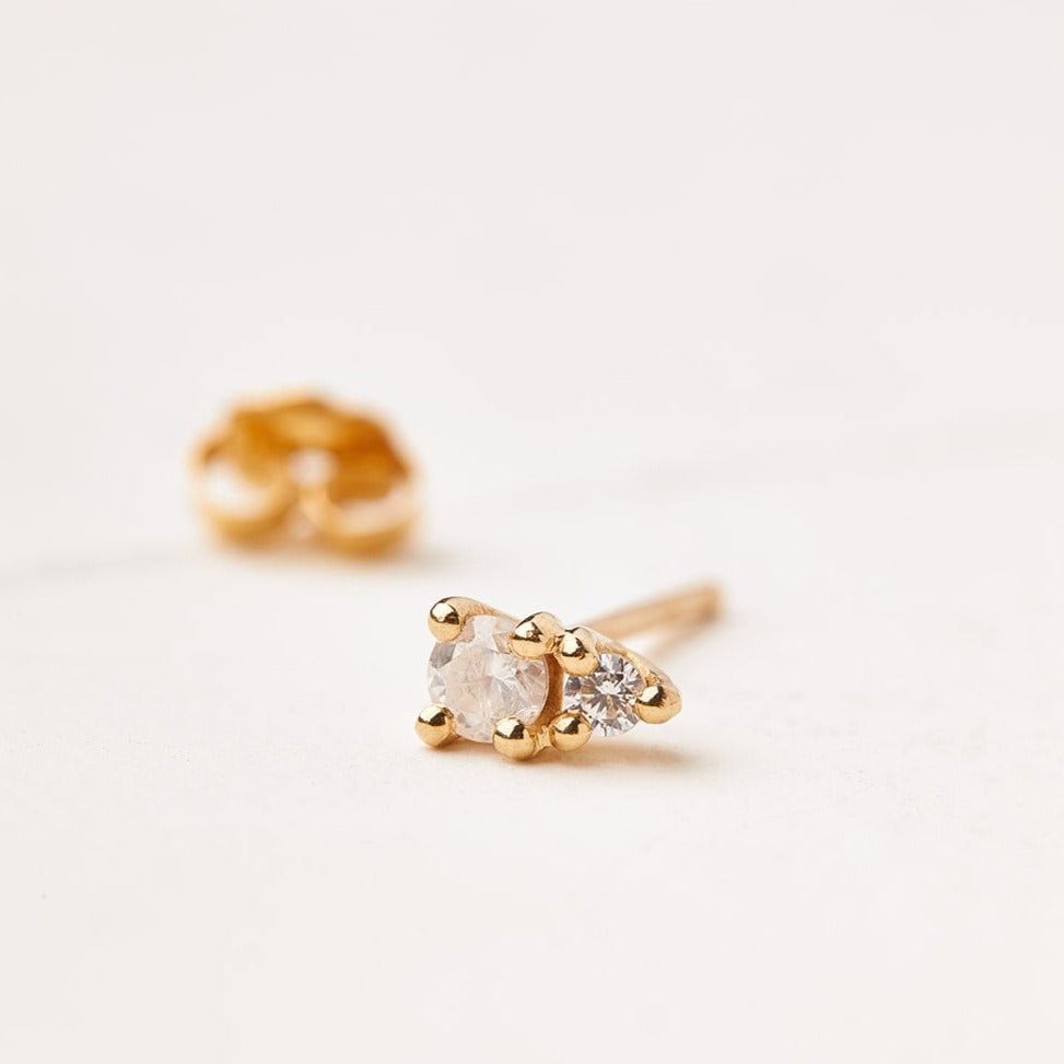 Anemone model gold and natural diamond earring