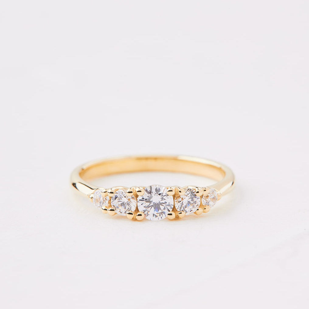 Ripple ring with a center stone of a quarter carat lab diamond - ready to ship