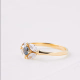 Matisse design with Four Lab Diamonds and Sapphire