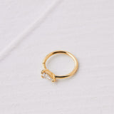 Clicker Hoop with Pear Cut Stone