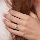 Matisse design with Four Lab Diamonds and Sapphire