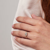 Matisse design with Four Lab Diamonds and Sapphire