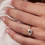 Matisse design with Four Lab Diamonds and Sapphire