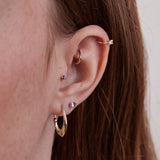 Clicker Hoop with Pear Cut Stone