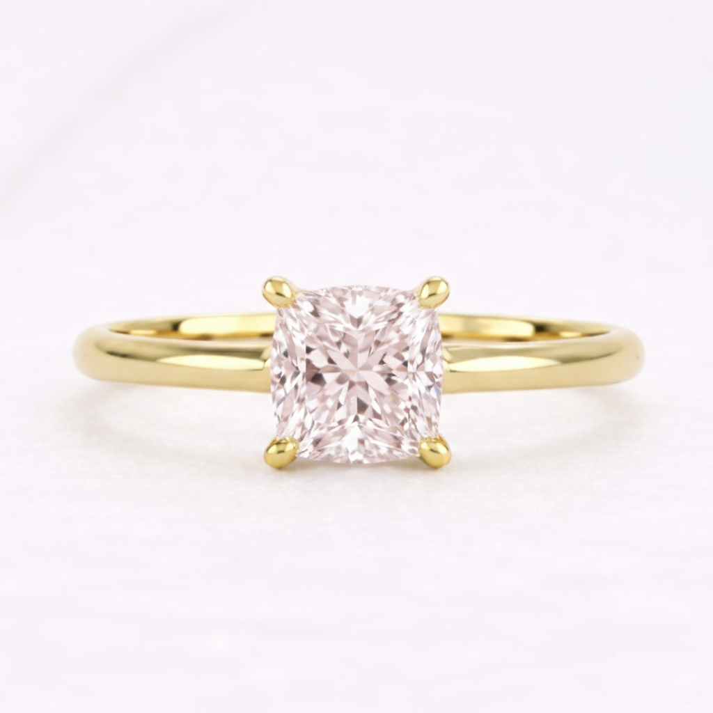 Star design with Cushion Cut Fancy Color Lab Diamond