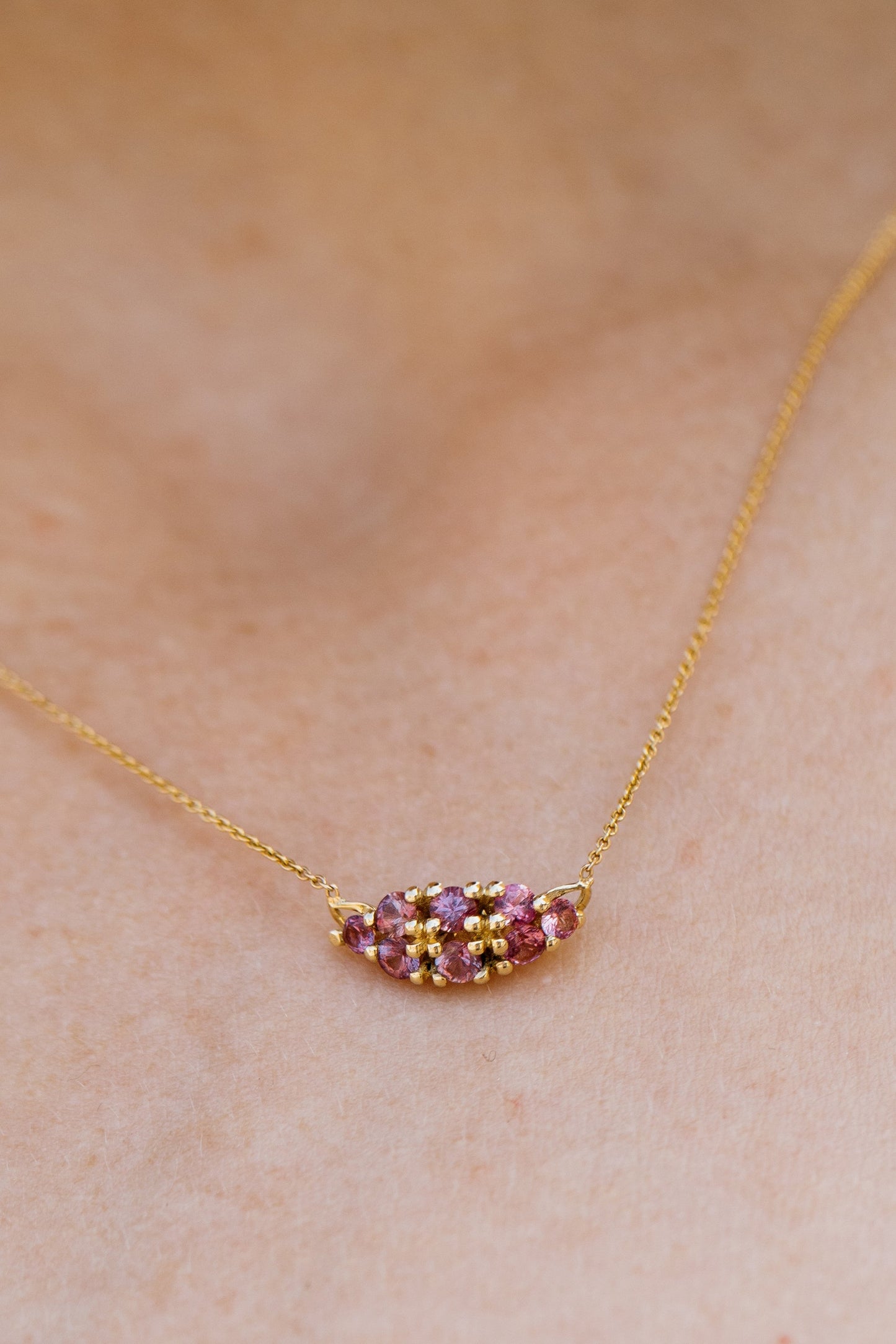 Orchid necklace with pink sapphires