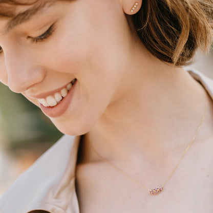 Orchid necklace with pink sapphires