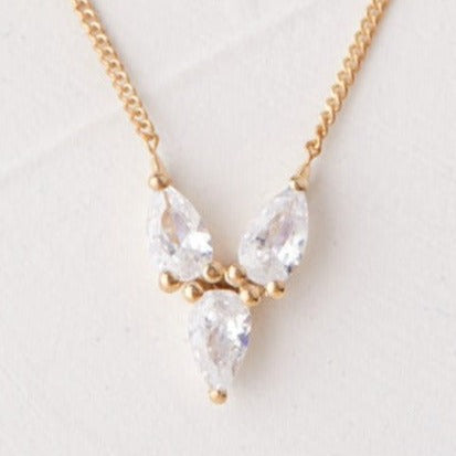 Spring necklace 3 natural drop diamonds 0.60 carat