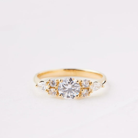 Round lab diamond engagement ring total 0.80 carat