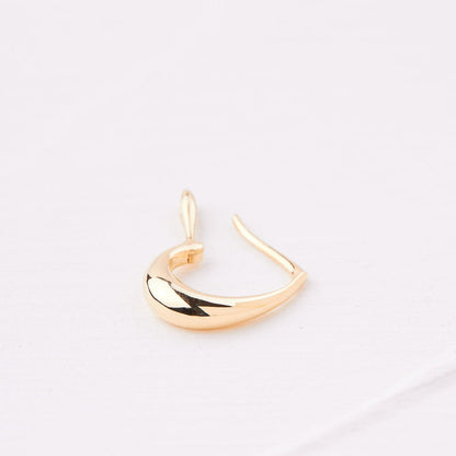 Gold pear hoop earring