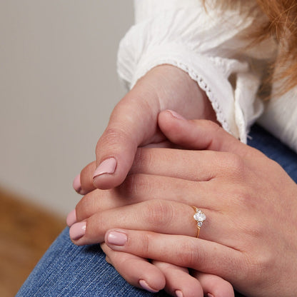 Monet ring set with an oval diamond