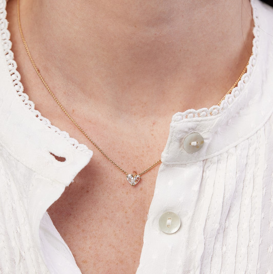 Heart-shaped Drop Lab Diamond Mana Necklace