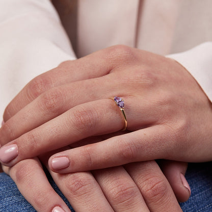 Miro ring set with purple sapphires