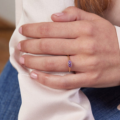 Miro ring set with purple sapphires