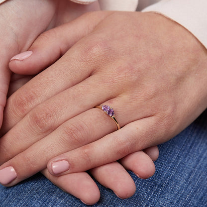 Miro ring set with purple sapphires