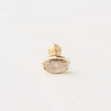 Piercing With an Oval Stone in a Gold Frame